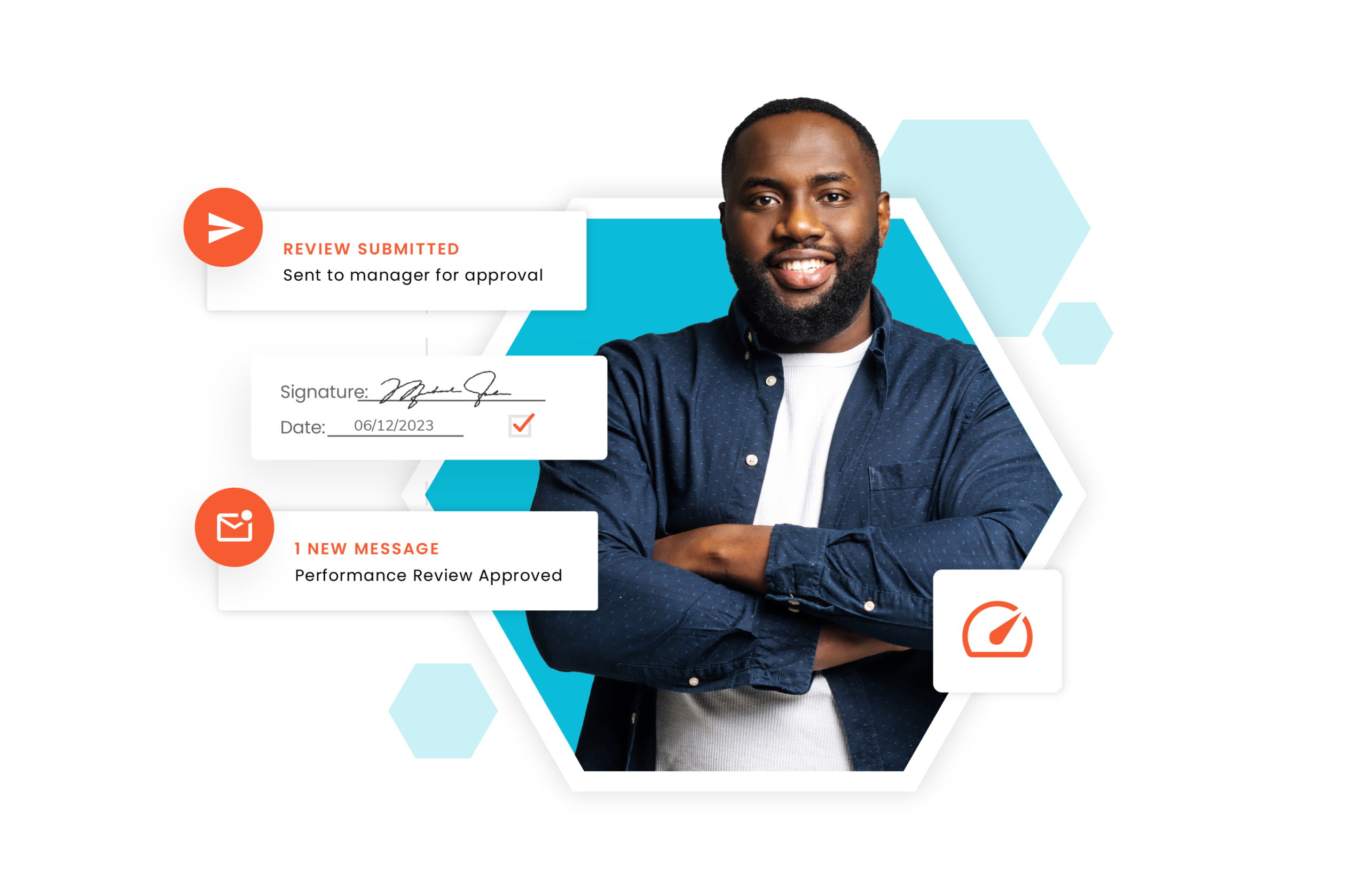 TrakStar Hire Person Hex Graphic